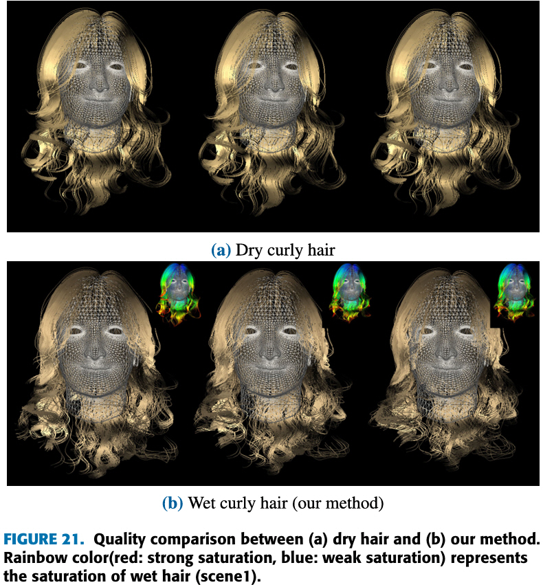 Porous Models for Enhanced Representation of Saturated Curly Hairs: Simulation and Learning 이미지